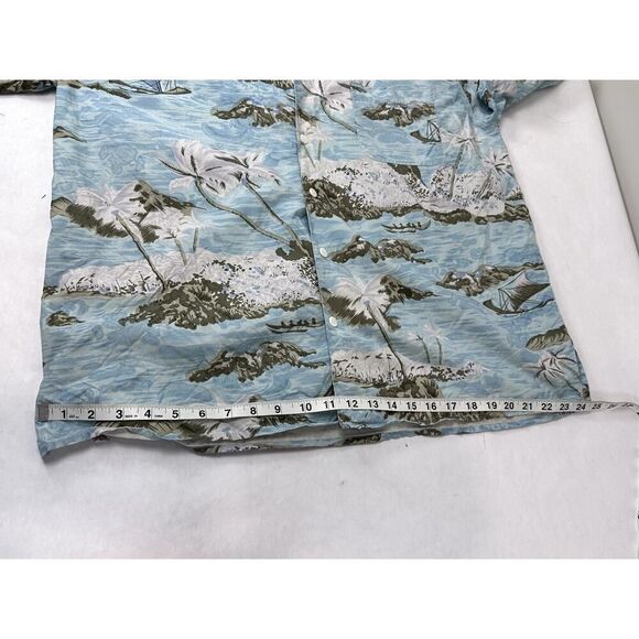 Vintage Silk Hawaiian Shirt 100% Silk Button Down - Size XL - Picture 7 of 9